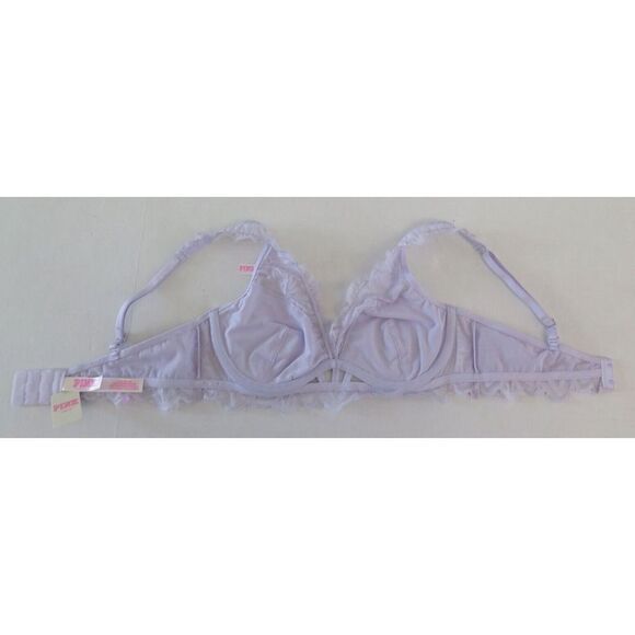 PINK Victoria's Secret 11098906 Women Sz S Lavender Date Unlined Floral Lace Bra - Picture 5 of 7